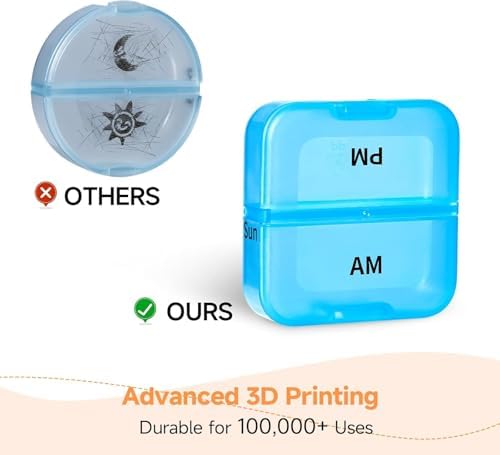 Zoksi Weekly Pill Organizer 2 Times a Day, Wallet-Size Pill Case (AM&PM)