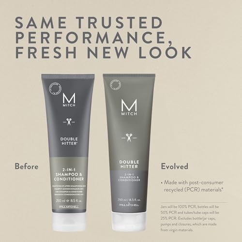 MITCH by Paul Mitchell Double Hitter 2-in-1 Shampoo & Conditioner for Men, For All Hair Types