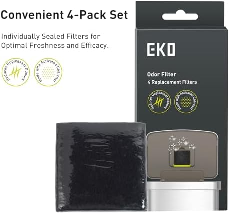 EKO Trash Can Deodorizer Filter, 4-Pack