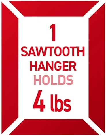 Command 4 lb Sawtooth Hangers, 4 Hangers, 8 Strips