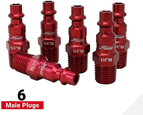 Milton S-314MKIT ColorFit Coupler & Plug Kit - (M-Style, Red) - 1/4" NPT, (14-Piece)