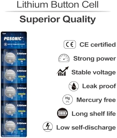 PGSONIC CR2430 3V Lithium Battery (5pcs)