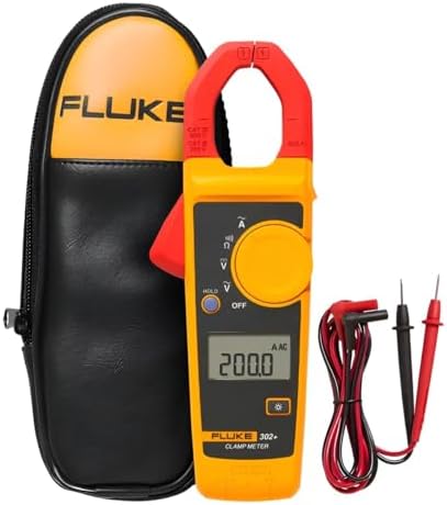 Fluke 302+ Digital Clamp Meter, 30mm Jaw, Measures AC Current to 400A, Measures AC/DC Voltage to 600V, Includes 2 Year Warranty