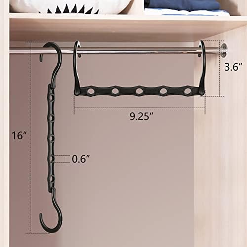AMKUFO 6 Pack-Closet-Organizers-and-Storage, Space-Saving-Hangers Black