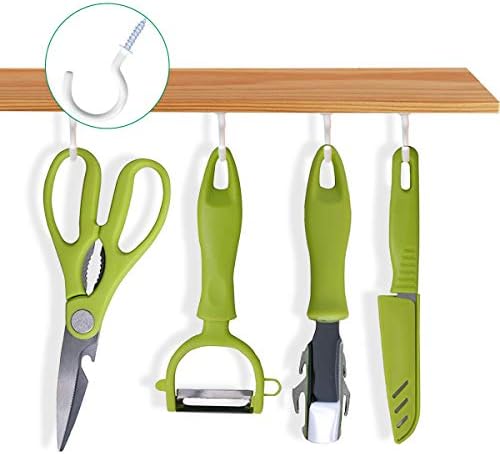yuntop 12 Pack Vinyl Coated Ceiling Hooks,Screw-in Mug Hooks