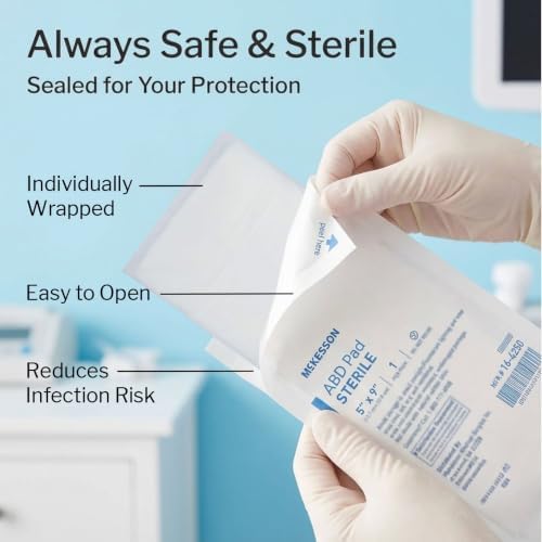 McKesson Sterile Abdominal- ABD Pads 20, Post Op, 5 x 9 in, 20 Pack