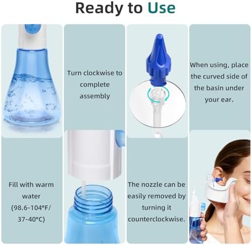 QISXROVY Ear Wax Removal Kit, Safe At-Home Ear Irrigation Flushing System