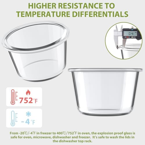 2Cup/16oz Glass Food Storage Containers with Lids, Meal Prep Containers