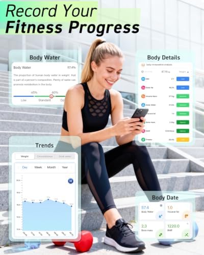 INSMART Smart Scale for Body Weight, 0.1lb High Accuracy,17 Metrics