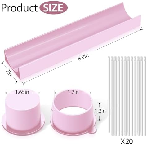 Round Cake Pop Mold Set with 9in Tray and Sticks- Pink
