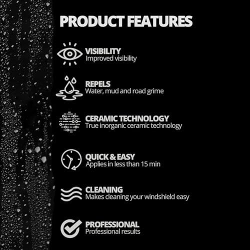 CERAKOTE® Ceramic Glass Coat Protectant, Rain Repellent for Cars, 4 Wipes