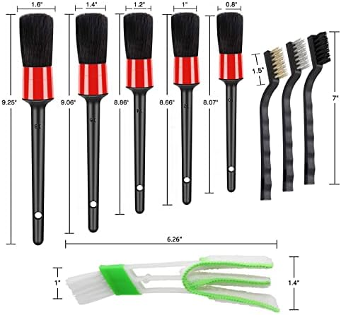 HMPLL 10pcs Auto Car Detailing Brush Set Car Interior Cleaning Kit