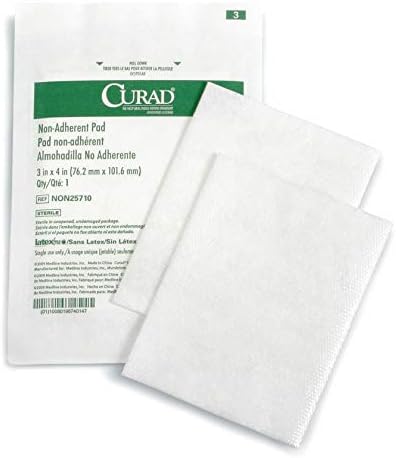 CURAD Sterile Non-Adherent Dressing Pads, 3" x 4", 100 Count