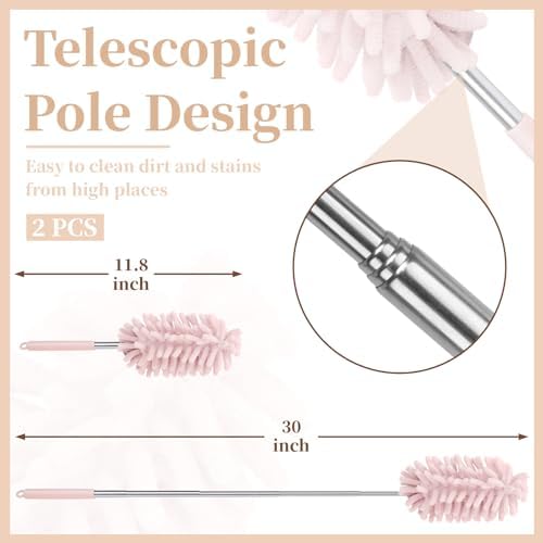 2 PCS Car Interior Duster with Extension Pole, Dusters for Cleaning