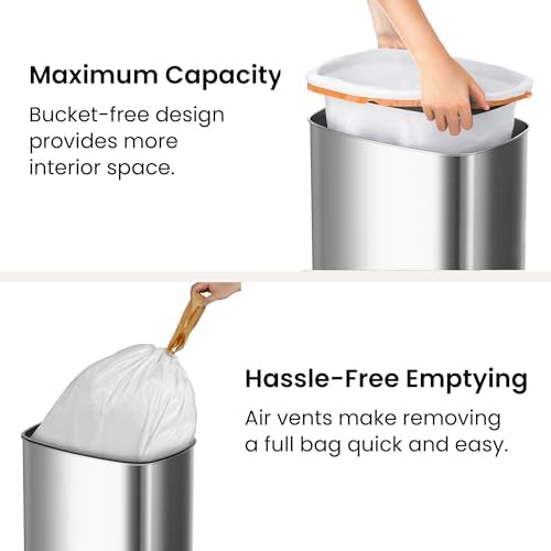 iTouchless Patented Large 24 Gallon Motion Sensor Trash Can | Odor Filter