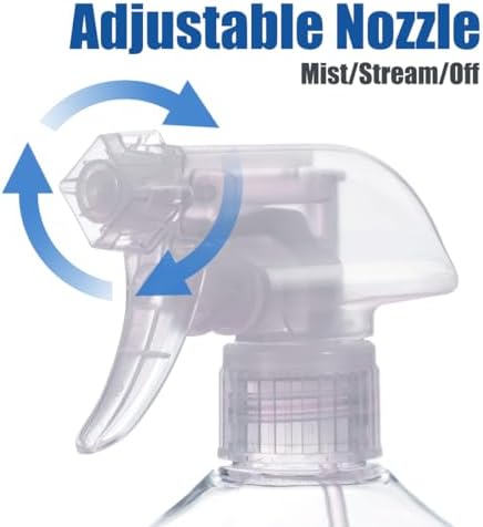 Spray Bottles 16.9oz/2Pack - Premium Adjustable Spray Bottles for Cleaning