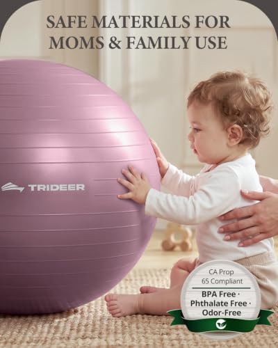 Trideer Yoga Ball for Exercise, Pregnancy, Active Sitting, 55/65/75cm
