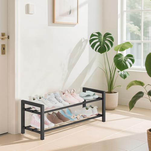 Expandable Metal Shoe Rack for Closet & Entryway, Shoe Storage Organizer