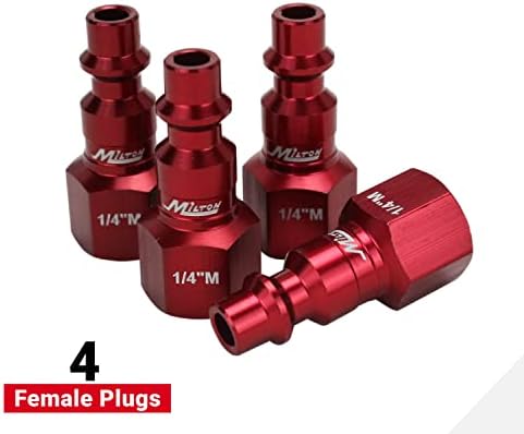 Milton S-314MKIT ColorFit Coupler & Plug Kit - (M-Style, Red) - 1/4" NPT, (14-Piece)