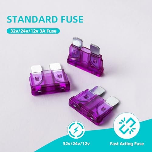 3 Amp Fuse HVAC ATO 20Pcs - 3A Standard Blade Car Fuses Replacement