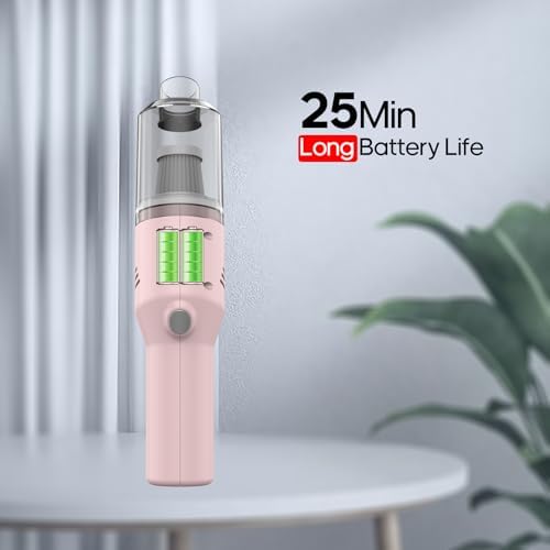 Mini Handheld Vacuum for Home&Car, Cordless Portable Rechargeable Pink