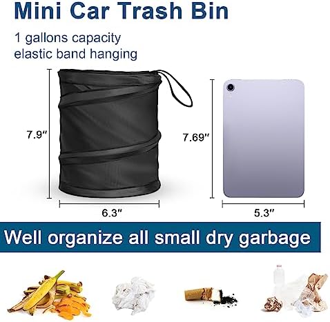Car Trash Can, 2 Packs Mini Collapsible Pop-up Compact Garbage Can