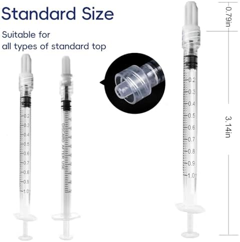1mL Luer Lock Syringe (No Needle) - Sterile, Individually Wrapped - Pack of 30, Accurate Liquid Measurement, Leak-Proof Design