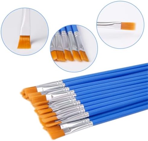 UPINS 30 Pcs Flat Paint Brushes, Small Brush Bulk for Detail Painting