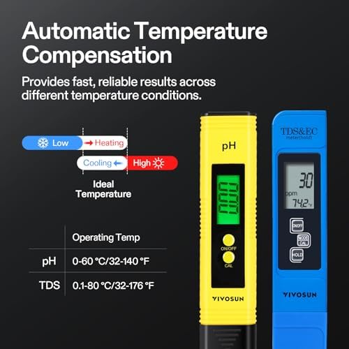 VIVOSUN Digital pH Meter TDS EC Meter for Water 0.01 Accuracy Hydroponics