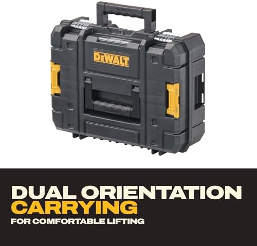 DEWALT Tool Box TSTAK II, 13 In. Flat Top Tool Storage Case, Stackable Organizer Hard Case Portable Toolbox, Heavy Duty, Holds Up To 66 lbs (DWST17807)