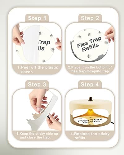 Dichroma Flea Trap Sticky Pads Refills, 7.1" Refill Discs, 20 Pack