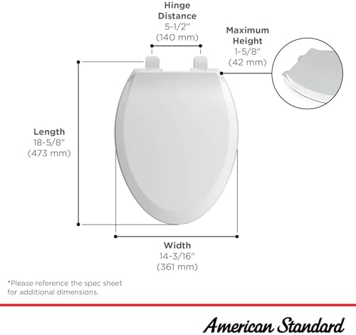 American Standard Transitional Elongated Toilet Seat, Soft Close, White