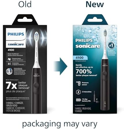 Philips Sonicare 4100 Rechargeable Electric Toothbrush, 1 Brush Head, Black