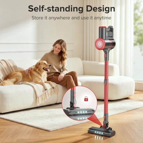 Tipdiy Cordless Vacuum Cleaner with 45KPA 45Mins for Hard Floor & Carpet