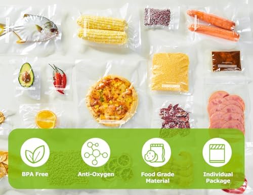 Bonsenkitchen Vacuum Sealer Bags, 150 Count, BPA Free, Food Storage