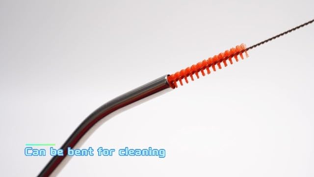 9PCS Reusable Long Colored Straw Cleaner Brush Set 12" Bendable