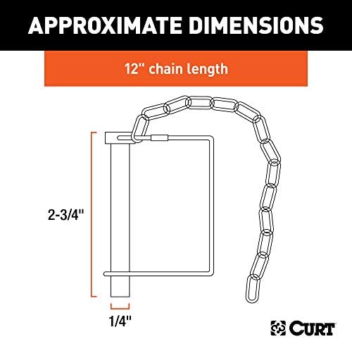 CURT 25012 Trailer Coupler Pin with 12-Inch Chain, 1/4-Inch Diameter x 2-3/4-Inch Long