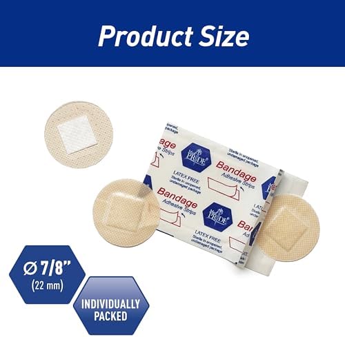MED PRIDE Sterile Round Clear Spot Bandages,Hypoallergenic,7/8 in,100-Count