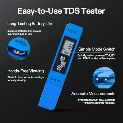 VIVOSUN Digital pH Meter TDS EC Meter for Water 0.01 Accuracy Hydroponics