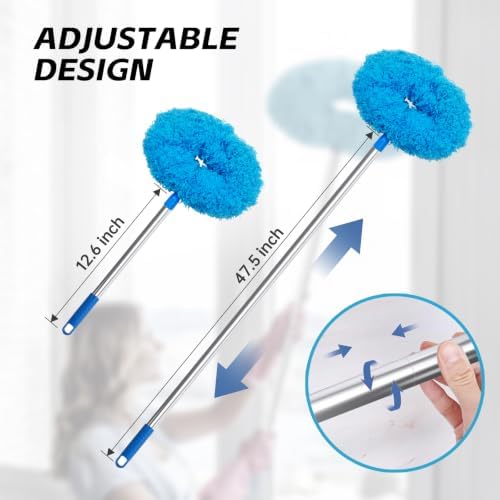 DRQ Ceiling Fan Cleaner Duster with 13-48 in Extension Pole, Blue