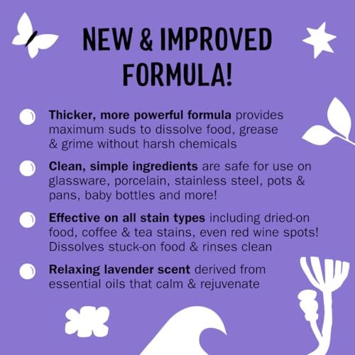Molly's Suds Liquid Dish Soap | Clean, Simple Ingredients | Extra Scrubbing Power | Lavender Scent, 24 oz - 2 Pack
