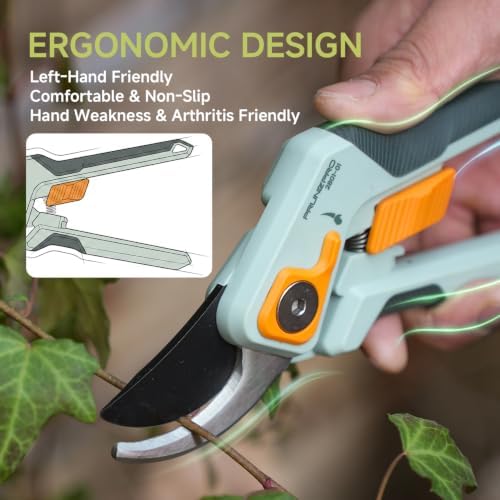 PrunePro® 8.2" Pruning Shears Ultra Sharp Lightweight Bypass Plant Clippers