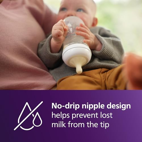 Philips Avent Natural Baby Bottles, Medium Flow, 9 oz, BPA-Free, 4-Pack