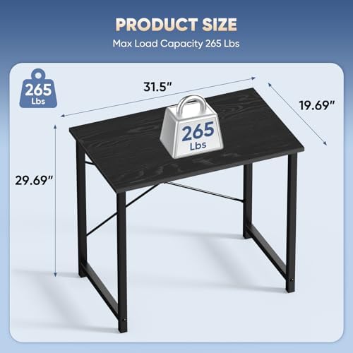 DUMOS 32 Inch Small Computer Desk, Gaming Desks for Home Office Bedroom