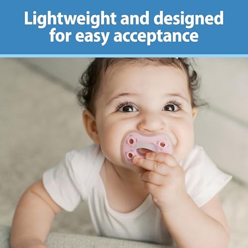 Dr. Brown's Advantage One-Piece Pacifier 0-6m, Ecru/Light-Pink/Pink, 4-Pack