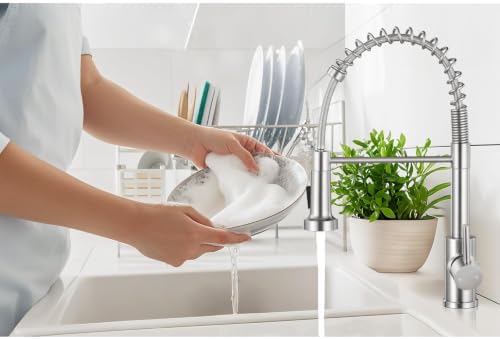 Kitchen Faucet with Pull Down Sprayer, Brushed Nickel