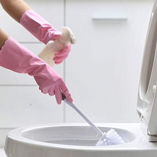 HSL Latex-Free Cleaning Gloves, Cotton Flocked Liner, 2 Pairs, Medium