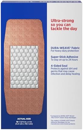 BAND-AID Brand Tough Strips Adhesive Bandages, Extra Large, 10 Count