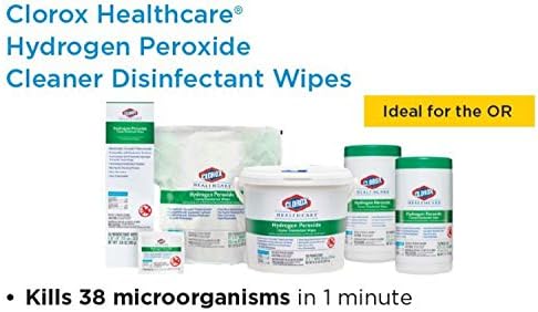 Clorox Healthcare Hydrogen Peroxide Cleaner Disinfectant Wipes, 6.75" x 9", 95 Count (Package May Vary)