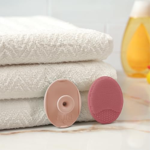 S&T INC. Cradle Cap Brush for Baby, 2 Pack, 2" x 2.5", Pink